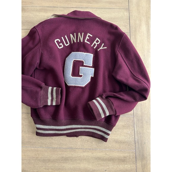 TRUE VINTAGE W.H. Brine Gunnery Fredrick Gunn Letterman Wool Jacket 50s 60s‎